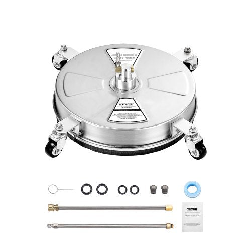 15" Pressure Washer Surface Cleaner 4 Wheels 4000 Max PSI 2 Extended Wands