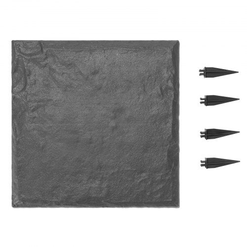 Decorative Stepping Stones with Stakes 8Pcs 15.5x15.5 in Walkway Pavers Grey