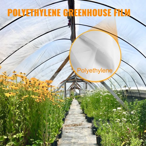 Greenhouse Film 25 x 40 ft, Greenhouse Polyethylene Film 6 Mil Thickness, Greenhouse Plastic Greenhouse Clear Plastic Film UV Resistant, Polyethylene Film Keep Warming, Superior Strength