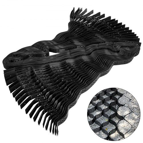 Geo Grid Ground Grid 9x17 ft, Geo Cell Grid 2 Inch Thick, Gravel Grid HDPE Material, Ground Stabilization Grid 1885 LBS Per Sq, Tensile Strength Gravel Ground Grid for Slope Driveways, Garden