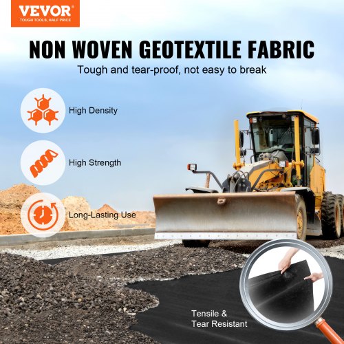 Non-Woven Geotextile Fabric 6x100FT 8OZ Ground Cover Weed Control Fabric