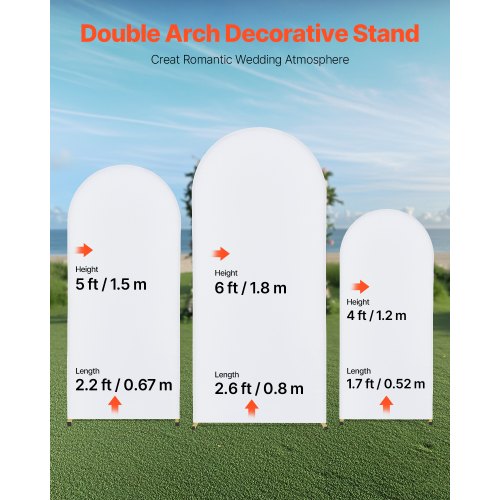 Metal Arch Backdrop Stand Set of 3 Stand with Premium Gauze for Wedding