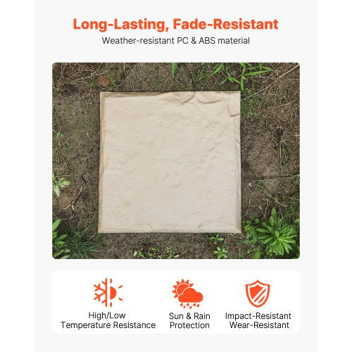 Decorative Stepping Stones with Stakes 16Pcs 15.5x15.5 in Walkway Pavers Beige