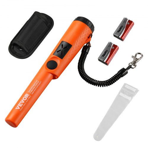 Metal Detector Pinpointer, Partial Waterproof Handheld Pin Pointer Wand, 1.96" Detection Depth, 3 Modes, Treasure Hunting Probe with Holster, Waterproof Bag and 9V Battery, for Adults and Kids