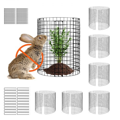 6 Pack Plant Protector from Animals 12.6'' Dia. x 14'' H Metal Plant Cage