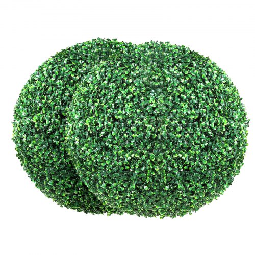 Artificial Topiaries Boxwood Trees, 16” Tall (2 Pieces), Ball-Shape Faux Topiaries Plant, All-year Green Feaux Plant Decorative Balls for Backyard, Balcony,Garden, Wedding and Home Décor
